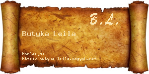 Butyka Leila névjegykártya
